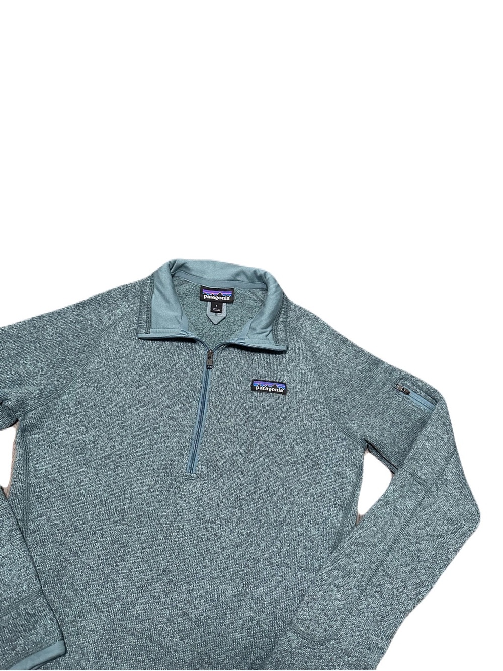 Patagonia Better Sweater 1/4 Zip Pullover Womens Small Teal Fleece STY25617 - Picture 2 of 7